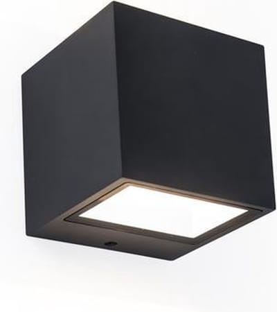 LUTEC Gemini - LED wandlamp voor buiten - Up & Down - Premium aluminium - 850Lm - 3000K warm licht - IP54 extra weerbestendig - Mat zwart - 88 x 86 x 85 mm