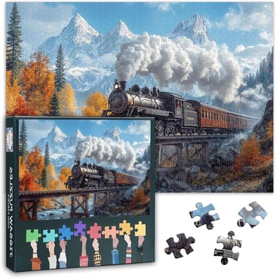 Puzzel Volwassenen - Legpuzzel Trein - Ontspanning en Plezier - Gedetailleerd Landschap - 70 x 50 cm - Niet gespecificeerd