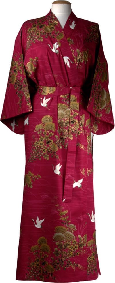 DongDong - Originele Japanse kimono - Katoen - Kraanvogel - L/XL