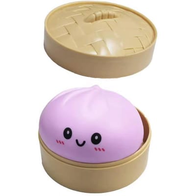 Kleurrijke dumpling squishies Stressballen Fidget Sensorisch Speelgoed Simulatie Voedsel Squishies met Stoomer Knijpbare Deegbal Cadeaus
