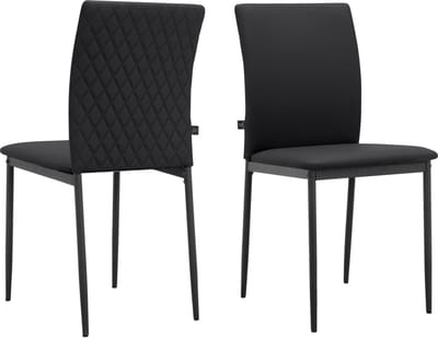 Pavia-Eetkamerstoel - Zwart - Set van 2