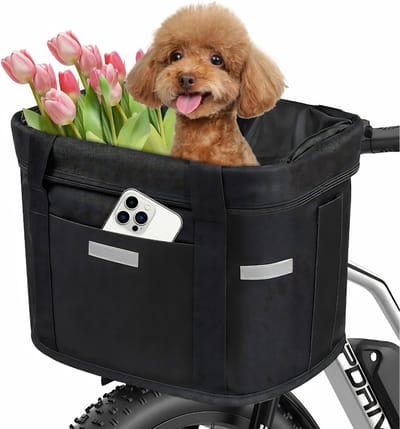 DnA® Fietsmand Hond - Hondenfietsmand - Fietsmand Hond Voorop - Hondenfietsmand Achterop - Zwart - 25cm x 22cm x 25cm