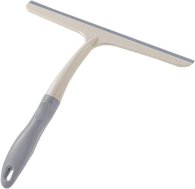 Glas Schraper - Raamwisser Douchewisser - Schoonmaken Zonder Strepen - Comfortabele Antislip Grip - 30x25 cm - beige