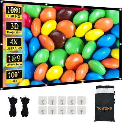 Draagbaar 100 inch 4K HD Projectiescherm Opvouwbaar voor Thuis en Tuinbioscoop