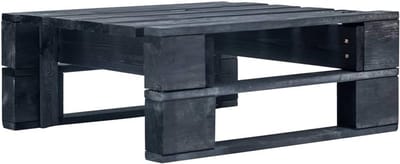 Houten Tuin Hocker Pallet Zwart - Luxe Voetenbank voor Tuin en Terras