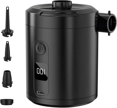 Luchtpomp - Opblaasapparaat Elektrische pomp - Kamperen en Buiten - USB Oplaadbaar - 4000pa - Zwart