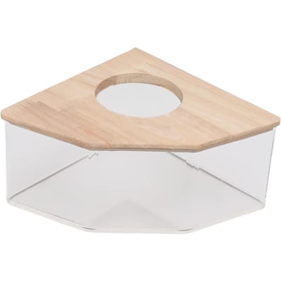 Hamster Badbox Rechte Hoek Ventilator Acryl Veilig Hamster Zand Badkamer voor Klein Huisdier Hamster white