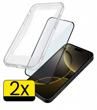 Screenprotector - Geschikt voor Apple iPhone 16 Pro - 2 Stuks - Met Installatie Kit - Beschermglas - Gehard Glas - Tempered Glass - Screen Protector