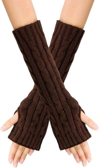 Livano Armwarmers - Polswarmers - Armwarmers Dames - Duimopening - Wol - Armstukken - Winter - Koffie