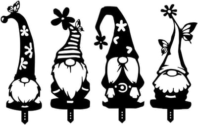 Tuindecoratie Set van 4, Acryl Tuinbeeldjes van Kerstman, Tuinbeeld Silhouetten voor Feestdagen en Dagelijks Gebruik (Meerdere Stijlen)