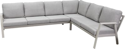 Barolo hoek loungeset 3 delig aluminium latte zand