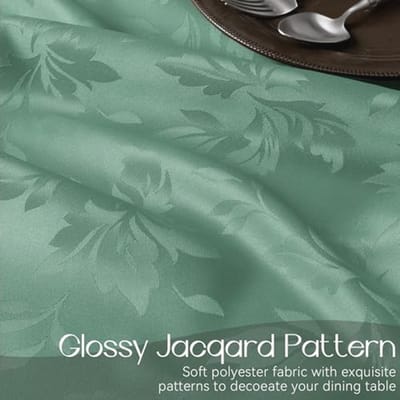 Waterdicht rechthoekig tafelkleed met bloemenpatroon, zware stoffen voor diner en feesten - 152 x 259 cm, saliegroen
