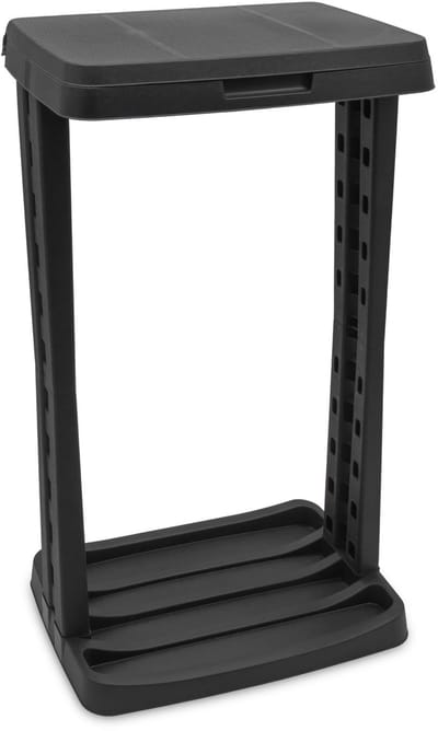 Dailygoods- Vuilniszakstandaard 120 liter - Kunststof - Rechthoekig - Deksel - Klemring - Gele Zakhouder - Afvalemmer