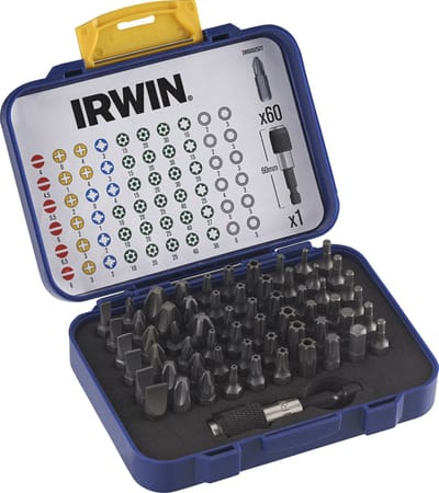 Irwin schroefbitset mixed 25 mm 61-delig inclusief schroefbithouder.