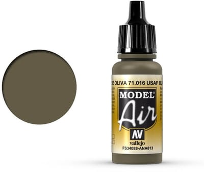 Vallejo Hobbyverf Acrylverf - 71016 Model Air USAF Olive Drab - Acryl Verf flesje - 17 ml