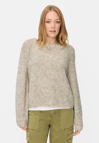 camel active Gebreide trui met ronde hals - Maat womenswear-XXS - Lichtgrijs