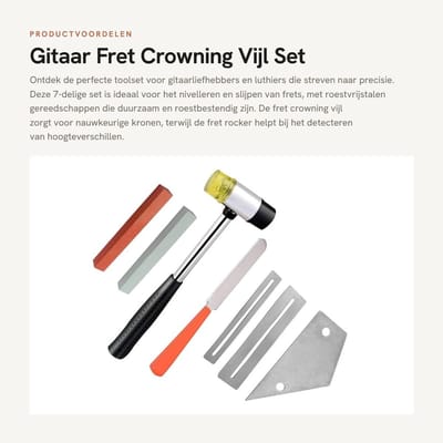 Dailygoods- Fret Crowning File - Roestvrij Stalen Nivelleringsset - Fret Rocker - Fingerboard Protectors - Luthier Gereedschap - Ergonomische Handgreep - Gitaar Gereedschap