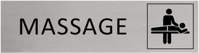 CombiCraft Aluminium Deurbordje "Massageraum " 165x45mm met tape