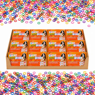 Loombandjes Voordeelpakket – 12 Complete Starter Sets – 7.200 Loombandjes – Inclusief Loombord, S-Clips, Loomnaald & Instructies – Voor Kinderfeestjes, School & BSO
