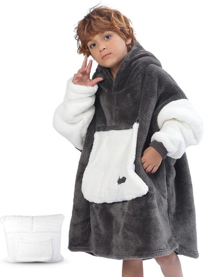 Oversized Draagbare Hoodie Deken voor Volwassenen en Kinderen