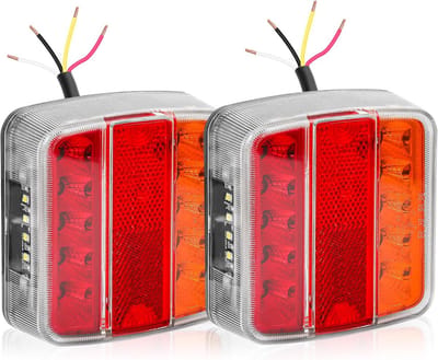 Vierkante LED Achterlichten Aanhangwagen 5-in-1 12V/24V Waterdicht IP67 met Kentekenverlichting
