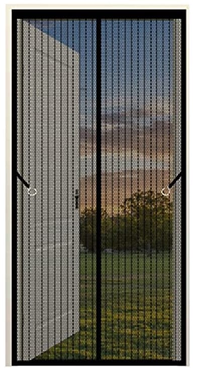 Magnetisch Raamscherm Insectengaas 145 x 275 cm voor Raam, Eenvoudige Montage, Zwart