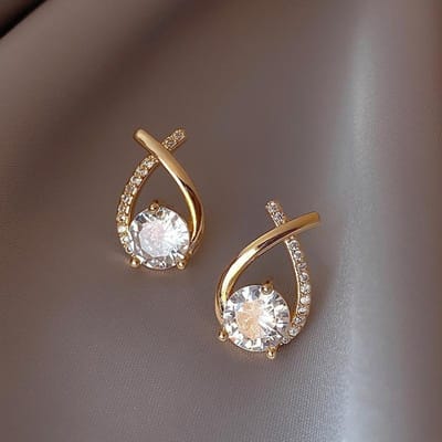 Mode Kruis Stud Oorbellen Voor Vrouwen Meisjes Koreaanse Stijl Elegante Kristal Sieraden Oorbel Vissenstaart Dames Oorbellen Cadeaus