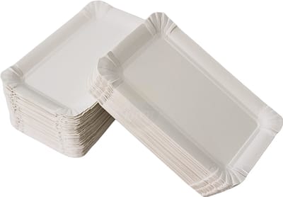 KURTT - Papieren bord/schaaltje 250 st. 10x16cm wit - gebaksbordjes