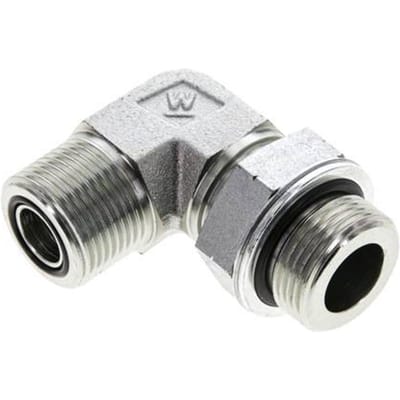 UNS 1''-14 x G 3/4'' Buitendraad Verzinkt Stalen L-Fitting 90graden ORFS 400 Bar - Hydrauliek - FL2E-M-EZE-100U-034G-O