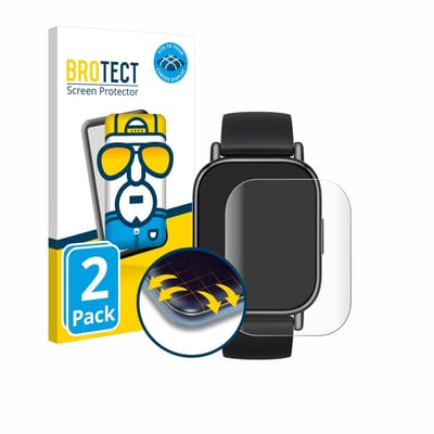 BROTECT - Screenprotector voor Xiaomi Redmi Watch 5 Lite - Folie Beschermfolie transparant volledig dekking - 2 Stuks