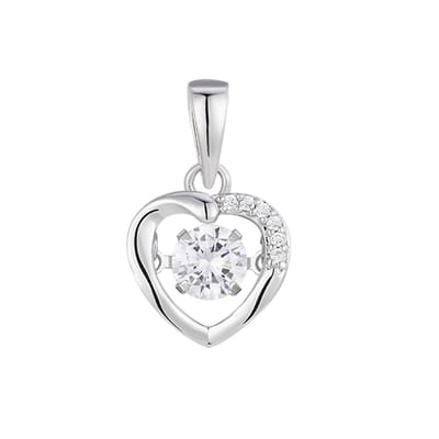 Juwelier Zwartevalk - Zilveren (gerhodineerd) hart hanger met zirkonia - 24.407