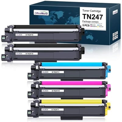 CARTOUCHE IMPRIMANTEOfficeWorld Compatible Brother TN247 TN243 TN247 TN243 Cartouche de Toner pour Brother MFCL3750CDW MFCL3730C708