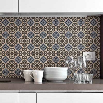 Zelfklevende tegelmuurstickers voor keuken en badkamer - 30 Azulejos Avelina tegelstickers - 30 stickers 10x10cm