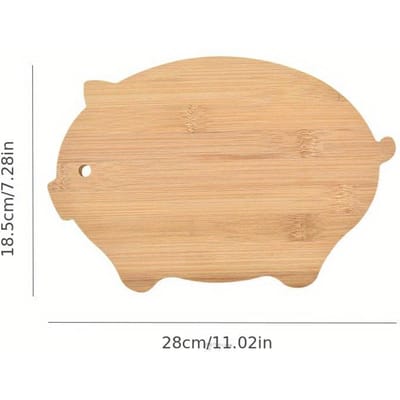 1 planche à découper créative en bambou pour animaux, planche à découper pour trier les aliments pour bébé, planche à découper pour fruits, planche à découper pour la cuisine et la maison porker beige