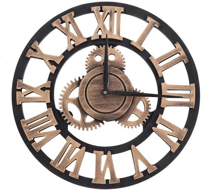 Allecto - Wandklok - Retro Design - Stille Bewegende Wijzers - Gouden Kleur - Vintage Wanddecoratie - Geschikt voor Woonkamer en Kantoor