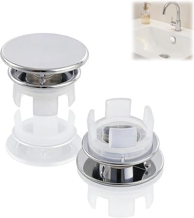 Wastafeloverlooprozetten - Overlooprozetten wastafel - Sink overloop rozet - Wasabak afdichting - Rond - Chroom - Diameter 22-24 mm