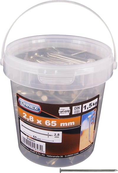 Stalen spijkers 80 mm per emmer van 1,5 kg voor diverse bevestigingen