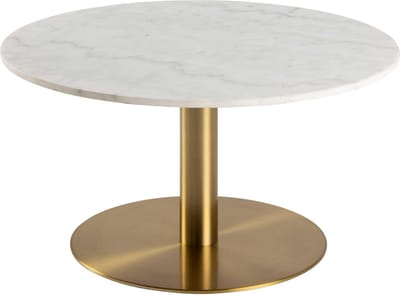 Giga Living Salontafel Menno - Wit Marmer/Goud - Ø80x45cm