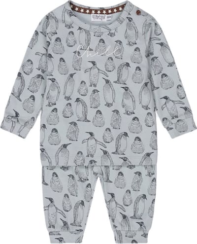 Dirkje - Pyjama - Lichtblauw - Pinguins - Maat 134/140