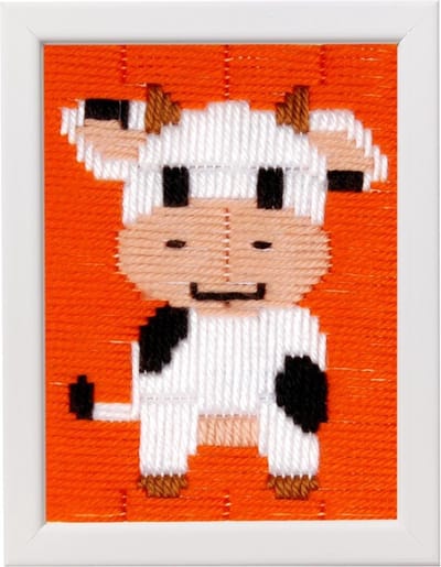 Vervaco - Spansteek kit - Koetje - PN-0155251 - Borduren - Borduurpakket - Borduurpakket kind