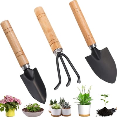 Kleine Tuingereedschappen voor Kinderen - 3-delige Set met Mini Schep, Handhark en Tuinaccessoires voor Planten en Grondbewerking