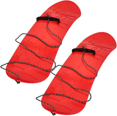 KOTARBAU® 2 stuks Speelgoed Snowboard, Kunststof, 68x20 cm, Rood- Sneeuw Slee, Plastic Glijder Sneeuw, zonder Binding, met Touw, Sneeuwglijder, Slee