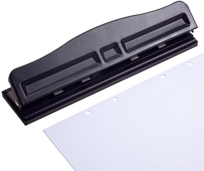 Verstelbare Gatenperforator voor Papier, Draagbare Metalen Gatenperforator, Geschikt voor Diverse Papierformaten en -dikte