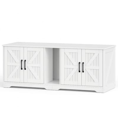 Kattenbak Kast – Voor 2 Katten – Verborgen Kattenbak Meubel, Houten Kattenhuis Bijzettafel met Krabmat – Wit