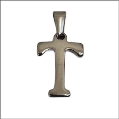 Aramat Jewels | Hangers | RVS Initiaal Hanger Letter Zilverkleur - Gepersonaliseerde Bedel | T | |17mm | Staal | Volwassenen | Verkleurd niet