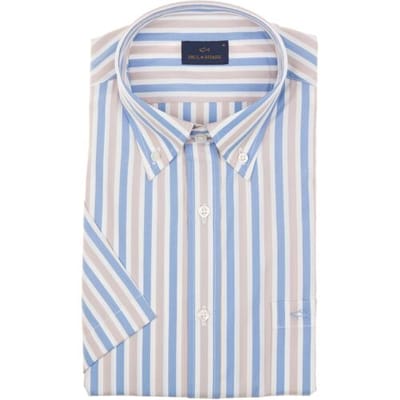 Paul & Shark Overhemd Vario Stripe Blauw-Beige / male