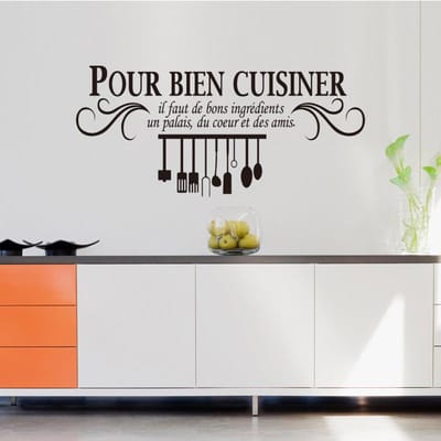 Verwijderbare Franse Keuken Vinyl Snijwerk Muurstickers Ondersteboven Borden Muurschildering Keuken Kunst Huisdecoratie Schilderen Dw0638 (White,40x103cm) wit