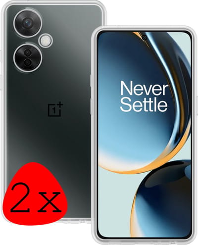 Hoesje 2 Stuks - Geschikt voor OnePlus Nord CE 3 Lite - Sterk & Shockproof - Case Siliconen - Back Cover - Telefoon Hoes - Transparant