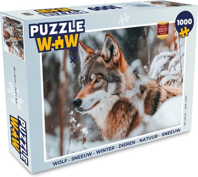 Puzzel Wolf - Sneeuw - Winter - Dieren - Natuur - Sneeuw - Legpuzzel - Puzzel 1000 stukjes volwassenen