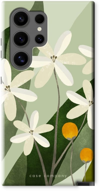 Case Company® - Hoesje geschikt voor Samsung Galaxy S24 Ultra hoesje - Ivory bloom - Tough Case - Maximale Bescherming alle Kanten en Schermrand